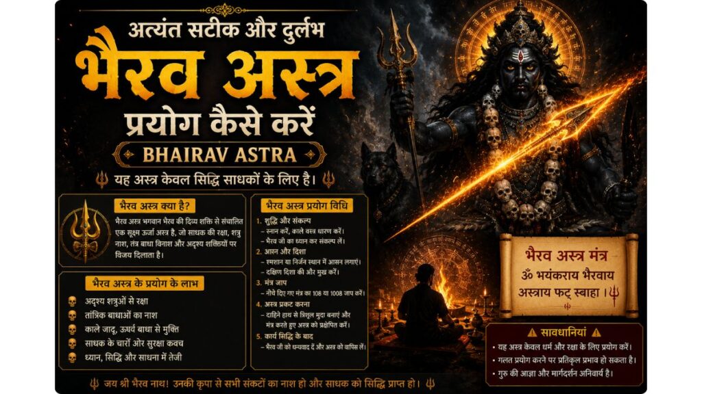 अत्यंत सटीक और दुर्लभ भैरव अस्त्र प्रयोग कैसे करें Bhairav Astra