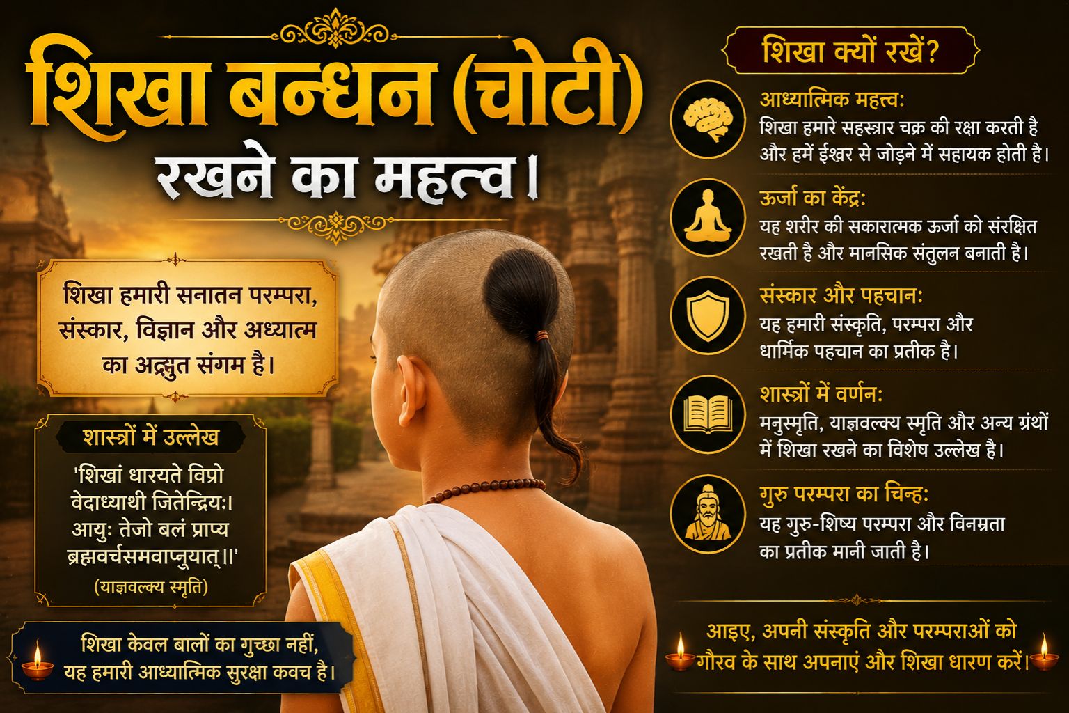 शिखा बन्धन (चोटी) रखने का महत्त्व Shika Bandhan ka Mahatva