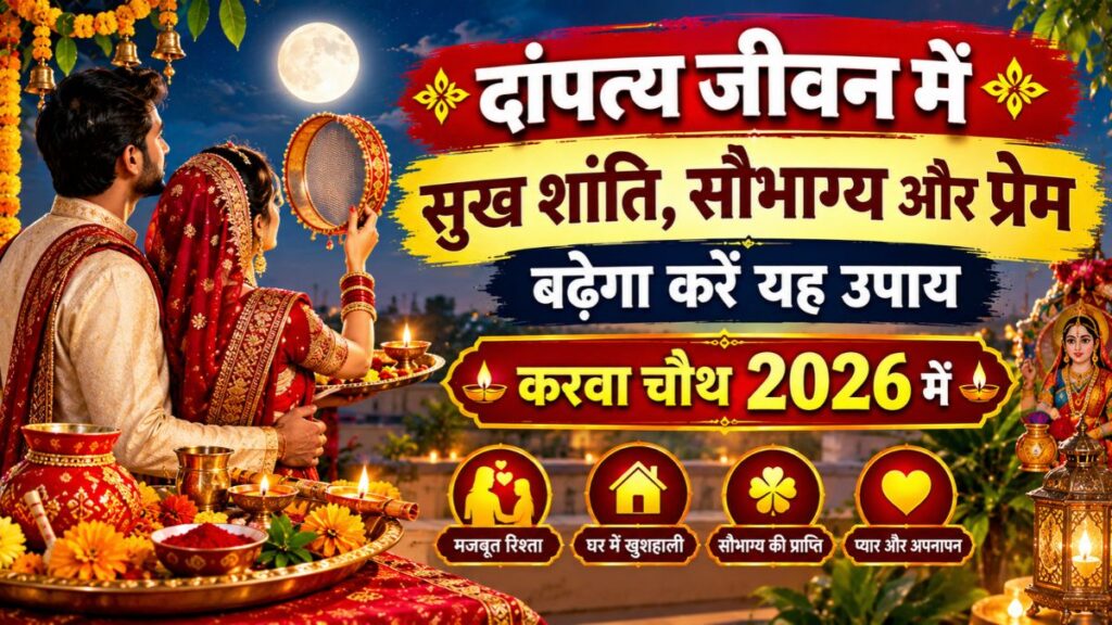 दांपत्य जीवन में सुख शांति, सौभाग्य और प्रेम बढ़ेगा करें यह उपाय करवा चौथ 2026 में Karwa Chauth 2026